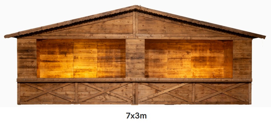 Giebeldachhütte 7 x 3m