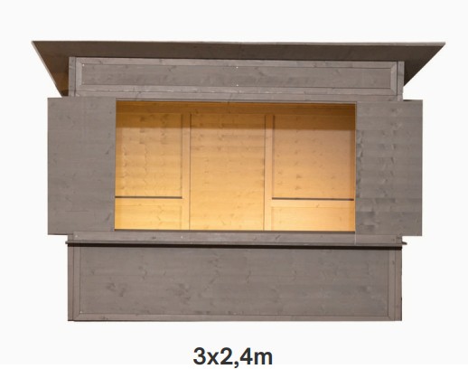 Pultdachhütte 3 x 2,4m