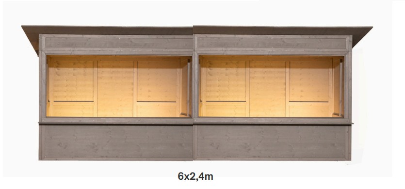 Pultdachhütte 6 x 2,4m
