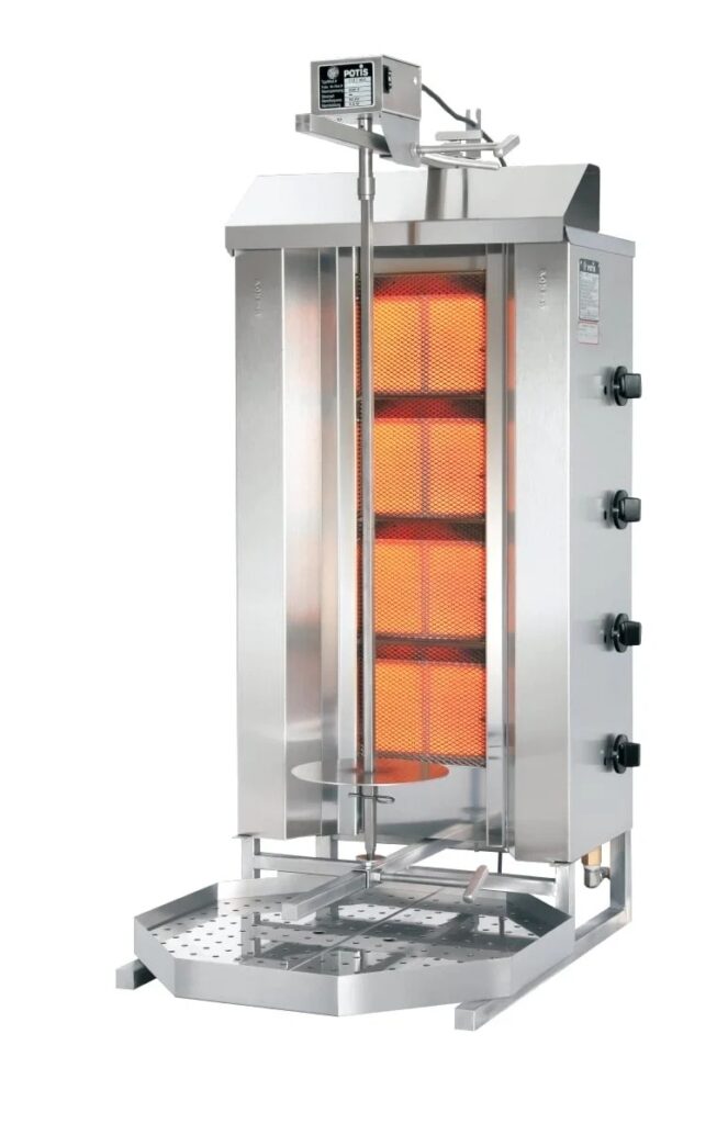 Dönergrill / Gyrosgrill gas GD4 - achteckige Fettwanne